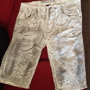 Smoke Rise Mens Fashion Distressed Denim Shorts